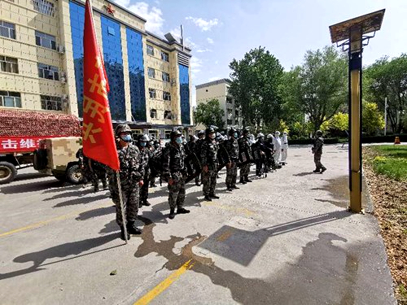 新疆黄金盾保安服务有限公司保安员参加民兵应急训练